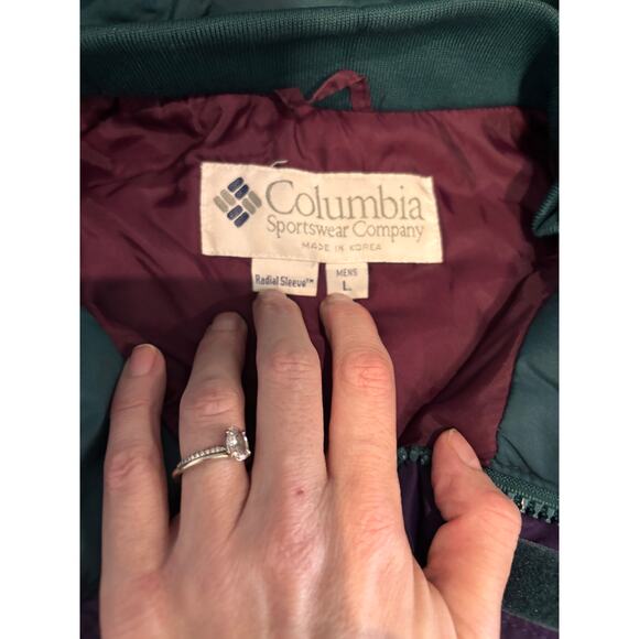 Columbia Ski Jacket Mens Size L Green Workwear Outdoor Hike Waterproof Cosy - Picture 7 of 9